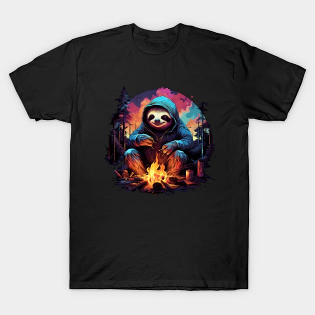 Campfire Sloth T-Shirt by Acid_rain